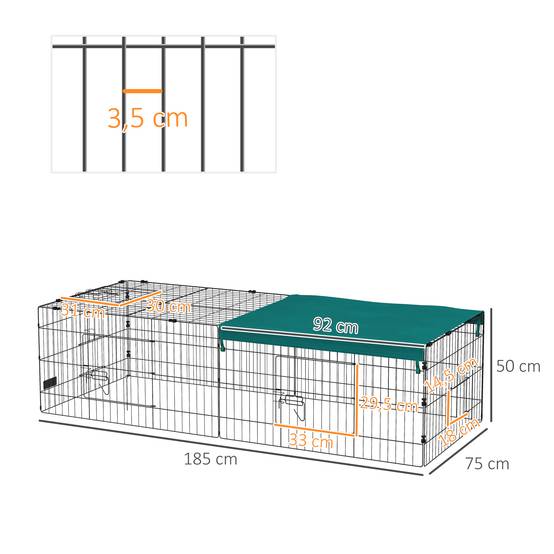 Parc Modulable Acier Lapins & Rongeurs 1.39 m² - Enclos Intérieur/Extérieur Bâche - ComfortXL Outdoor Living - Image 5