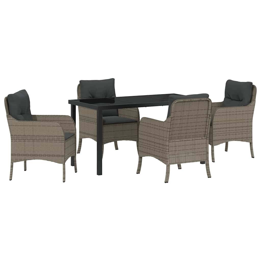 ComfortXL - Table et Chaises de Jardin 5 Pcs Poly Rotin Gris Set Repas Extérieur – ComfortXL Outdoor Living - Image 2