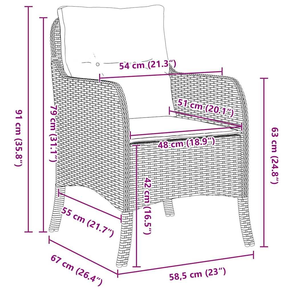 ComfortXL - Table et Chaises de Jardin 5 Pcs Poly Rotin Gris Set Repas Extérieur – ComfortXL Outdoor Living - Image 8