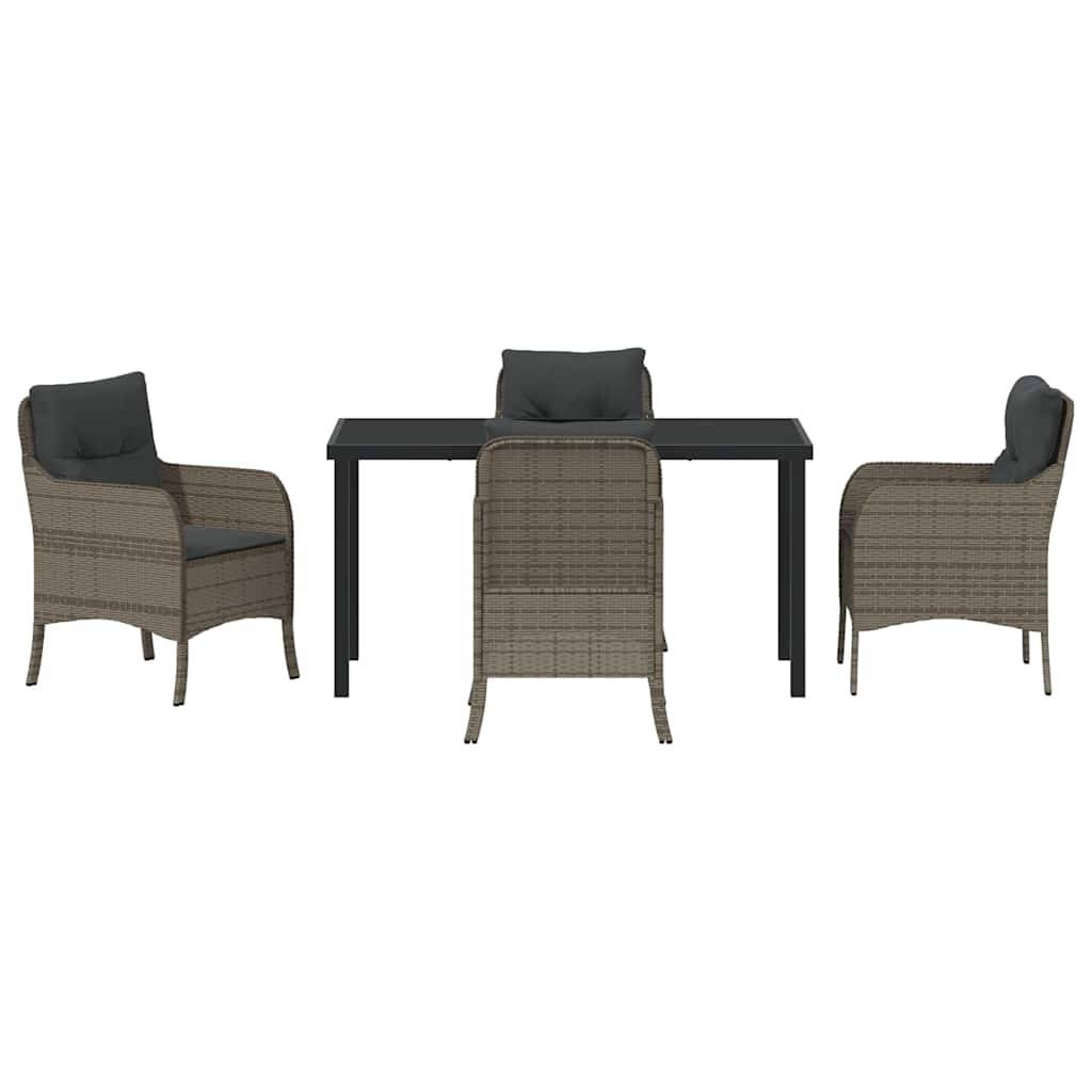 ComfortXL - Table et Chaises de Jardin 5 Pcs Poly Rotin Gris Set Repas Extérieur – ComfortXL Outdoor Living - Image 7