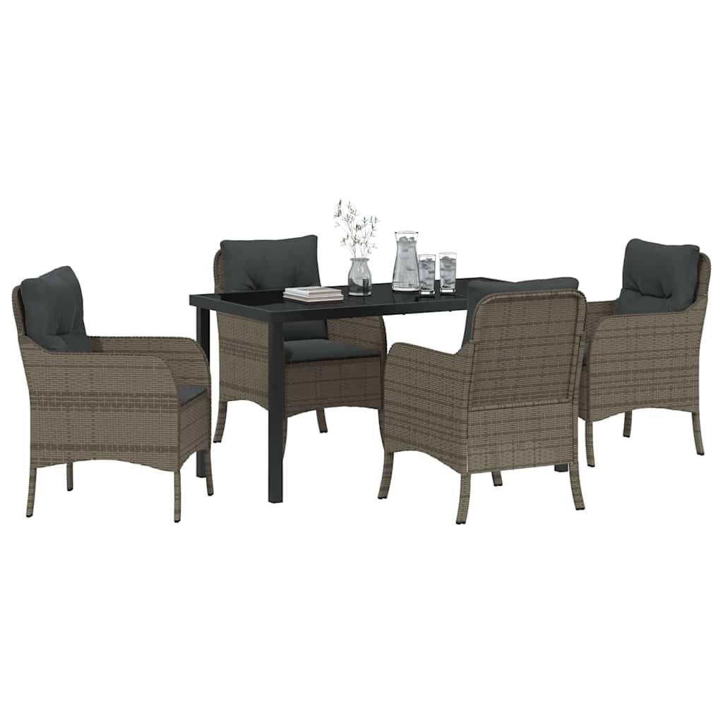 ComfortXL - Table et Chaises de Jardin 5 Pcs Poly Rotin Gris Set Repas Extérieur – ComfortXL Outdoor Living - Image 3