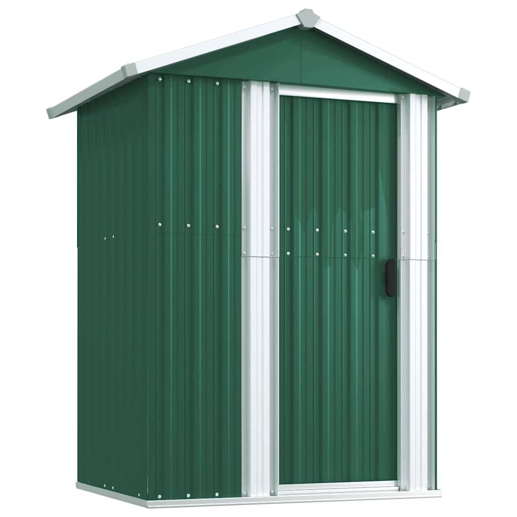 PANGIVO - Abri de jardin avec porte coulissante - Acier galvanisé - Vert 126x97,5x177 cm - Surface au sol 1,02m² - PANGIVO