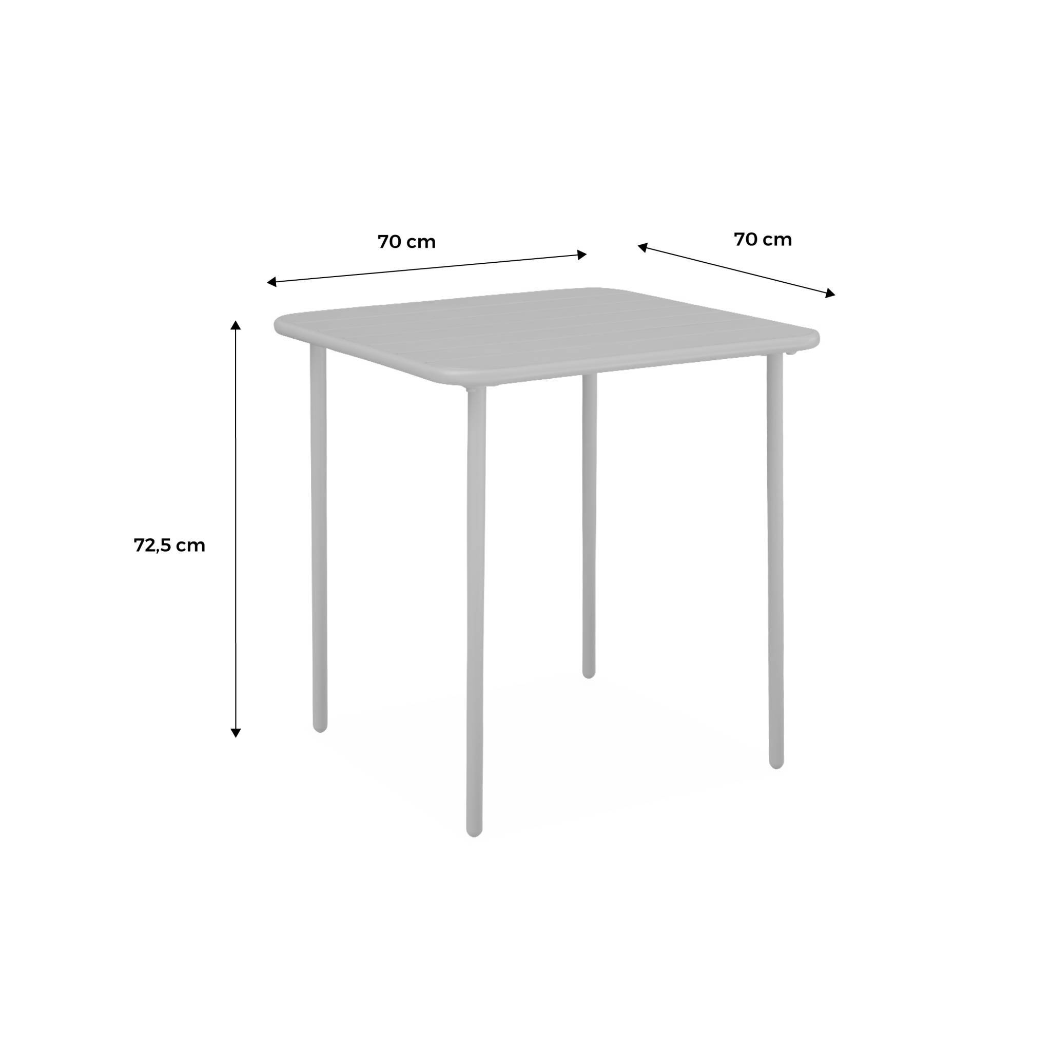 Table de jardin métal 2 places. marine. Amelia. 70x70cm. traitement antirouille. lattes et bords arrondis | sweeek - Image 4