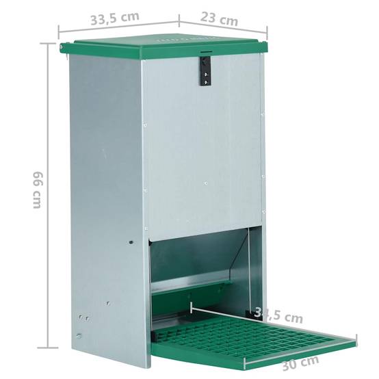 ComfortXL - Distributeur Automatique Volaille Zingué Anti-Rat 20kg Vert - ComfortXL Outdoor Living - Image 8
