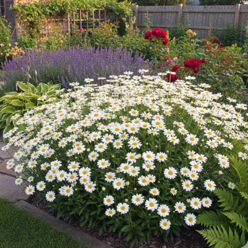 Marguerite d'été Herbststern à fleurs Blanche/ - feuillage Caduc - Godet - 5/20 cm