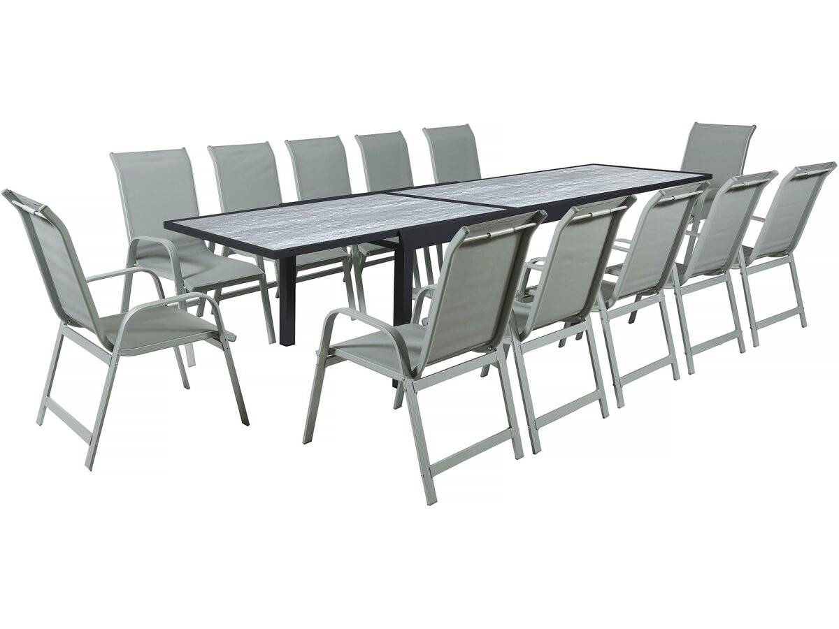 Habitat Et Jardin - Table Extensible Et Chaises De Jardin En Aluminium "lagos" - 200/320 X 105 X 76 Cm - Taupe - 12 Places -habitat Et Jardin - Image 1
