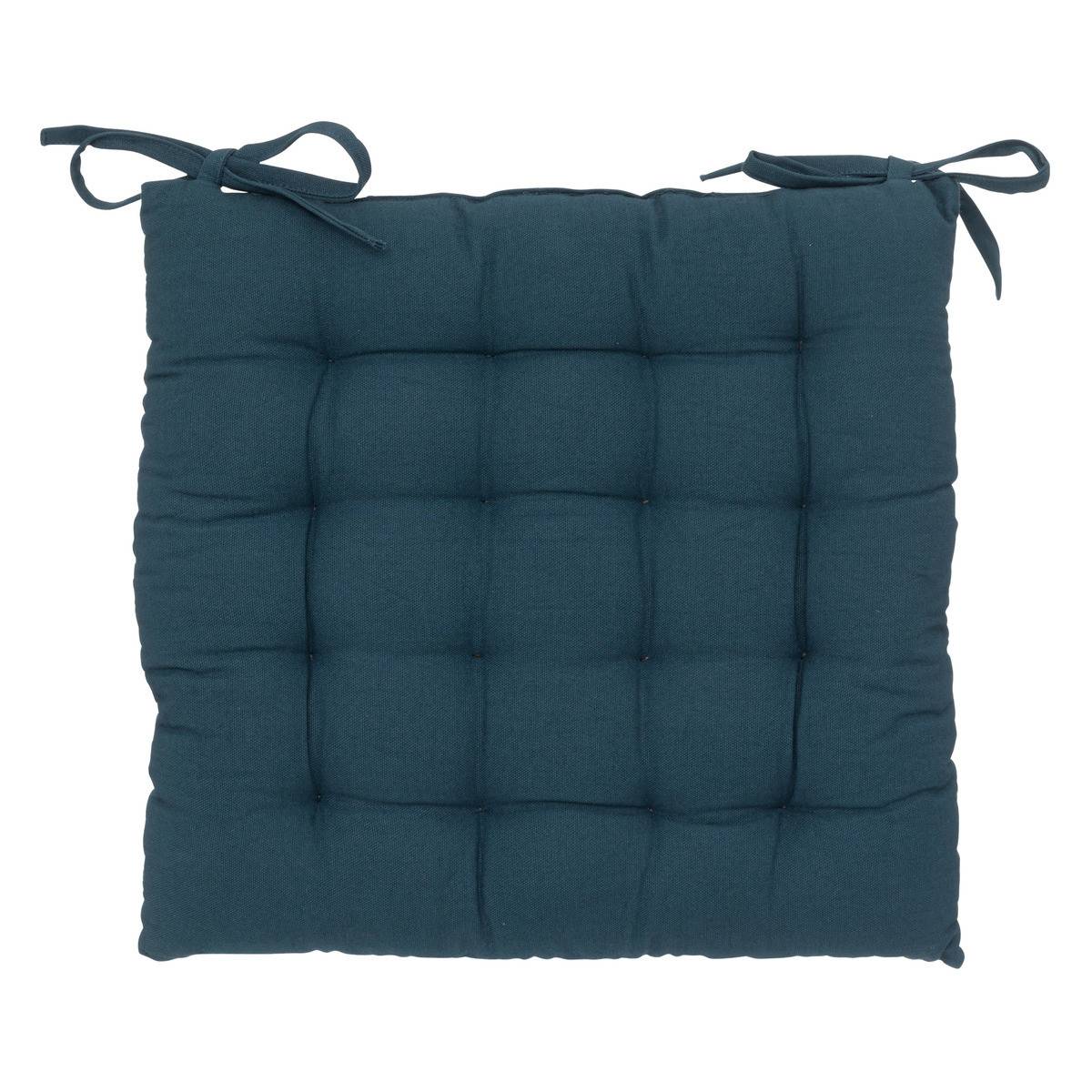 Lot de 2 Galettes de chaise en Coton Bleu egeen 38 x 38 cm - Image 3