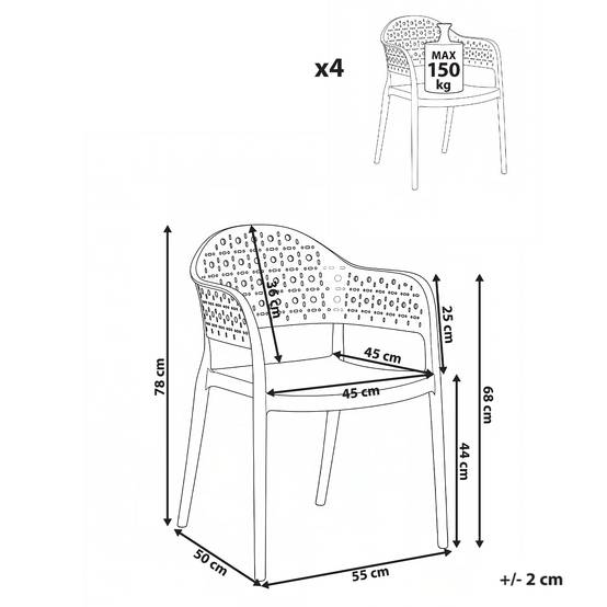 Chaise de salle à manger Polypropylène Vert clair NARINO - Beliani - Image 2