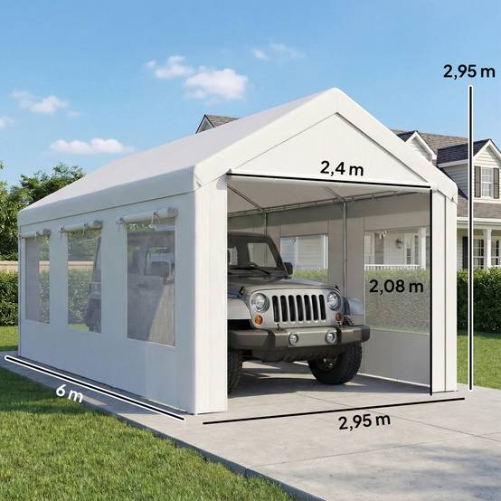 Tonnelle acier blanc 600 x 295 x 295 cm - PANGIVO - Image 5