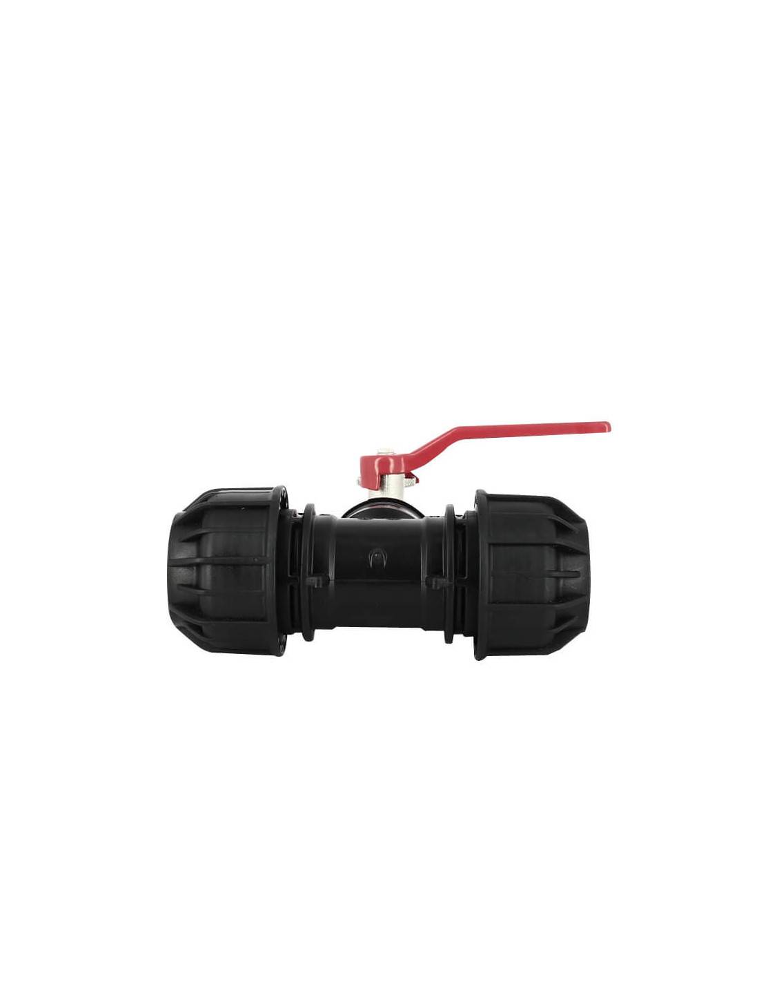 Kit couplage cuve - Raccord Té 32 mm + Vanne 1/4 de tour - Image 3