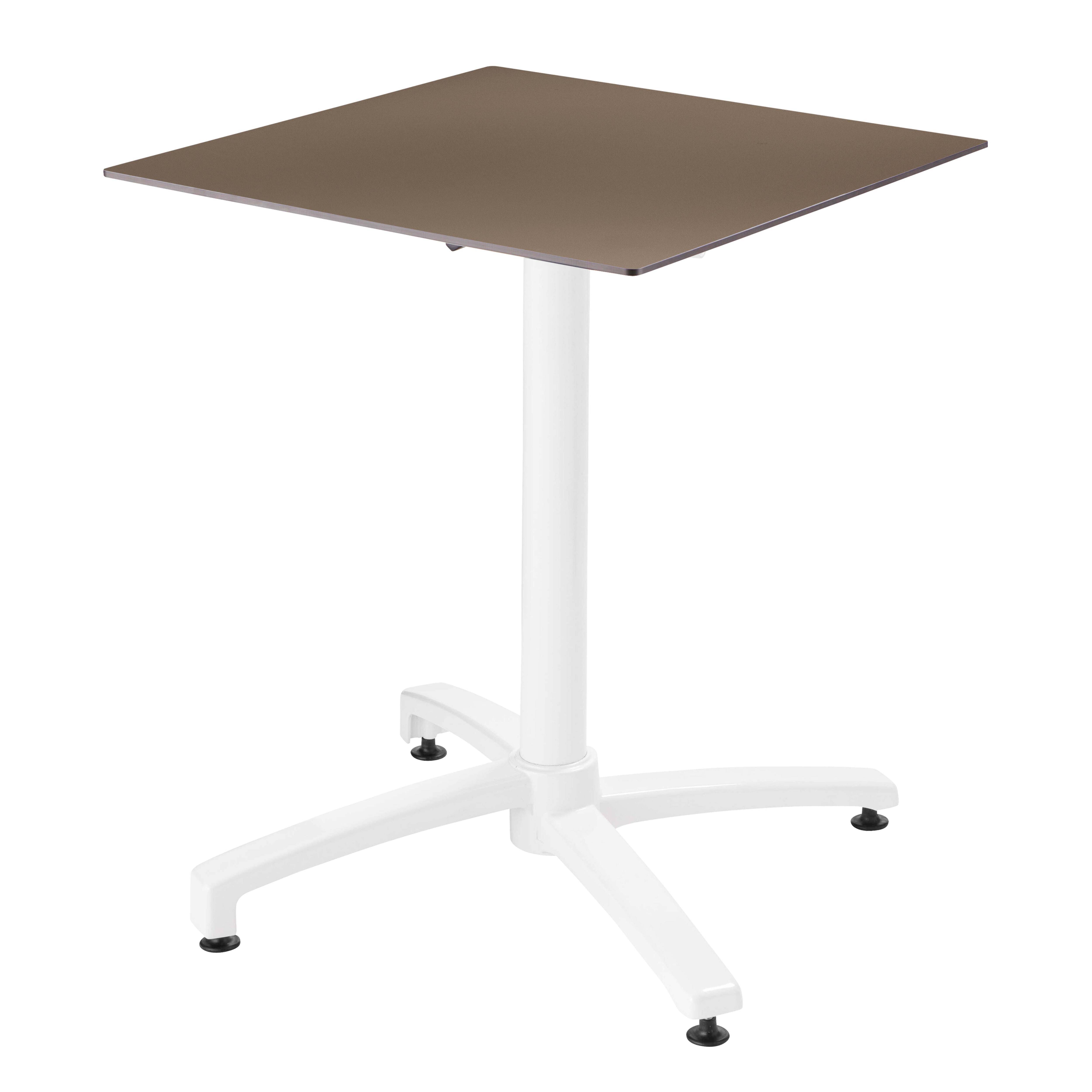 Oviala - Ensemble table 60 cm taupe et 4 chaises en métal blanc - Oviala - Image 2