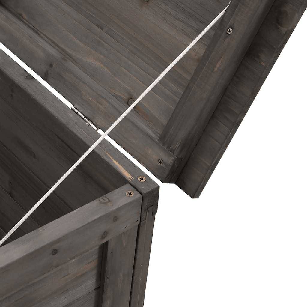 Coffre de jardin bois de sapin anthracite 150 x 50 x 56.5 cm - PANGIVO - Image 7