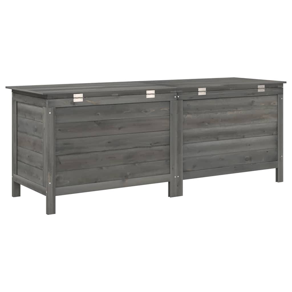 Coffre de jardin bois de sapin anthracite 150 x 50 x 56.5 cm - PANGIVO - Image 6