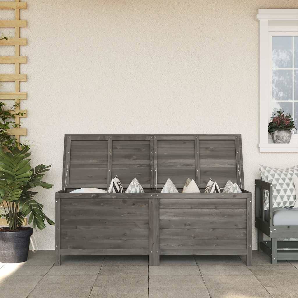 Coffre de jardin bois de sapin anthracite 150 x 50 x 56.5 cm - PANGIVO - Image 1