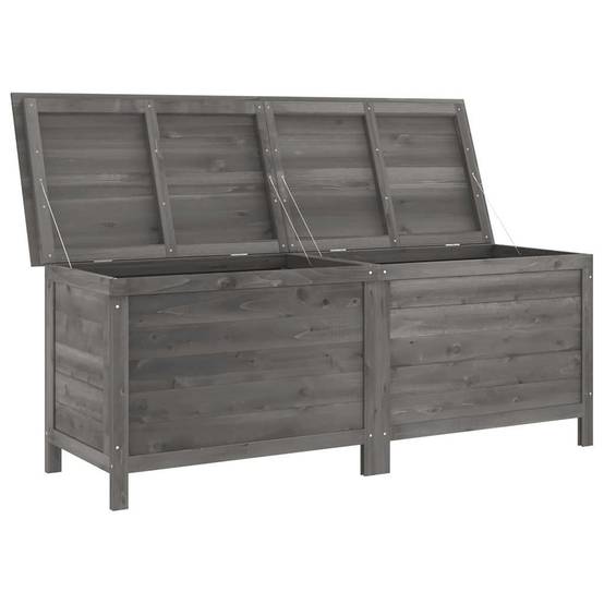 Coffre de jardin bois de sapin anthracite 150 x 50 x 56.5 cm - PANGIVO - Image 3