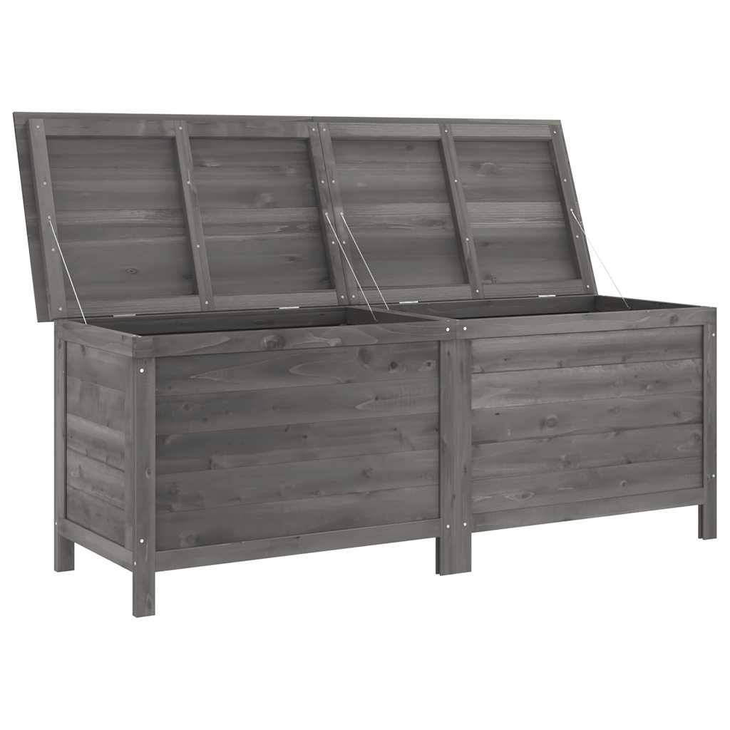 Coffre de jardin bois de sapin anthracite 150 x 50 x 56.5 cm - PANGIVO - Image 3
