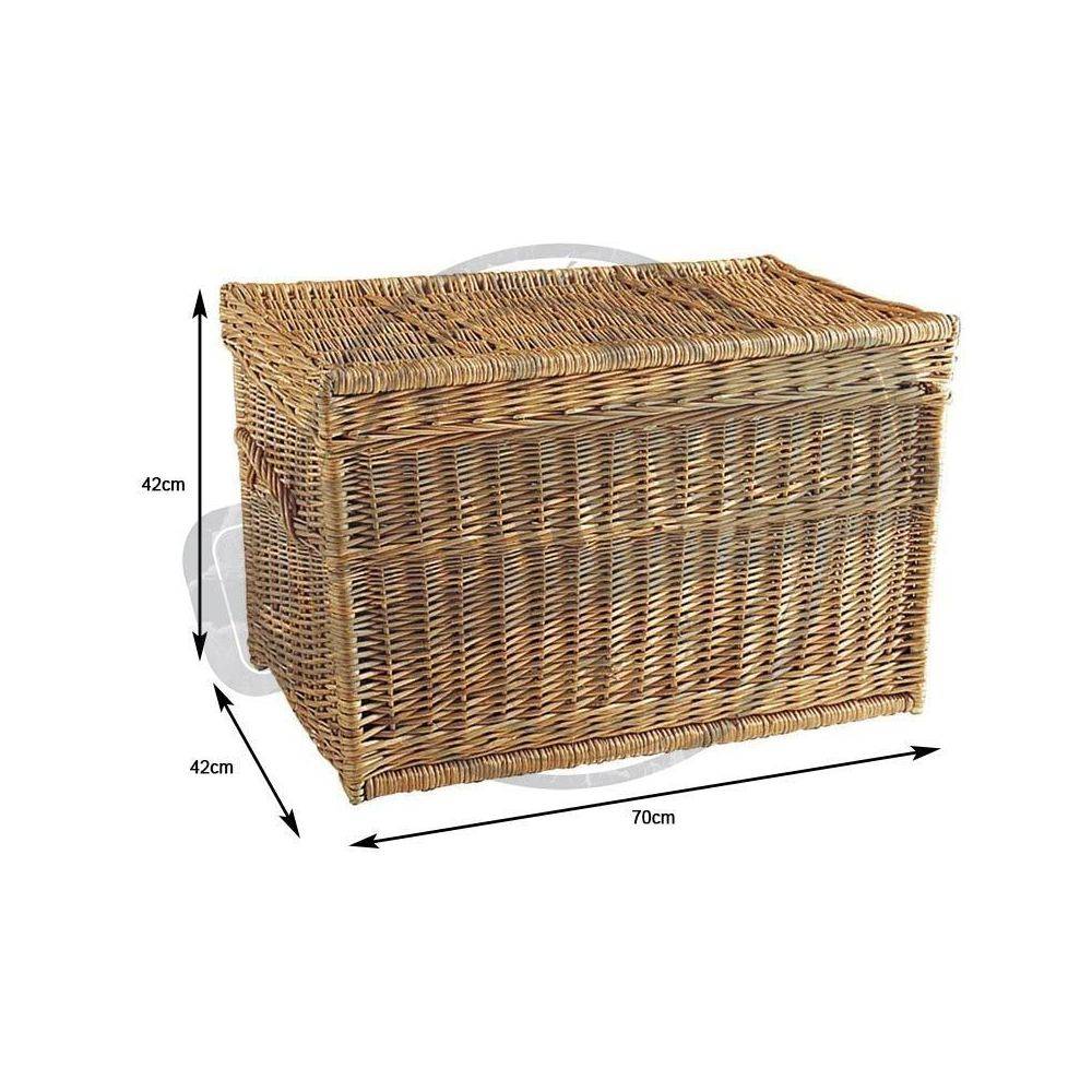Aubry Gaspard - Malle de rangement en osier buff 70 x 42 x 42 cm - Image 2