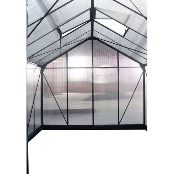 Serre de jardin 13,2m² polycarbonate anthracite avec embase aluminium Green Protect - Image 7