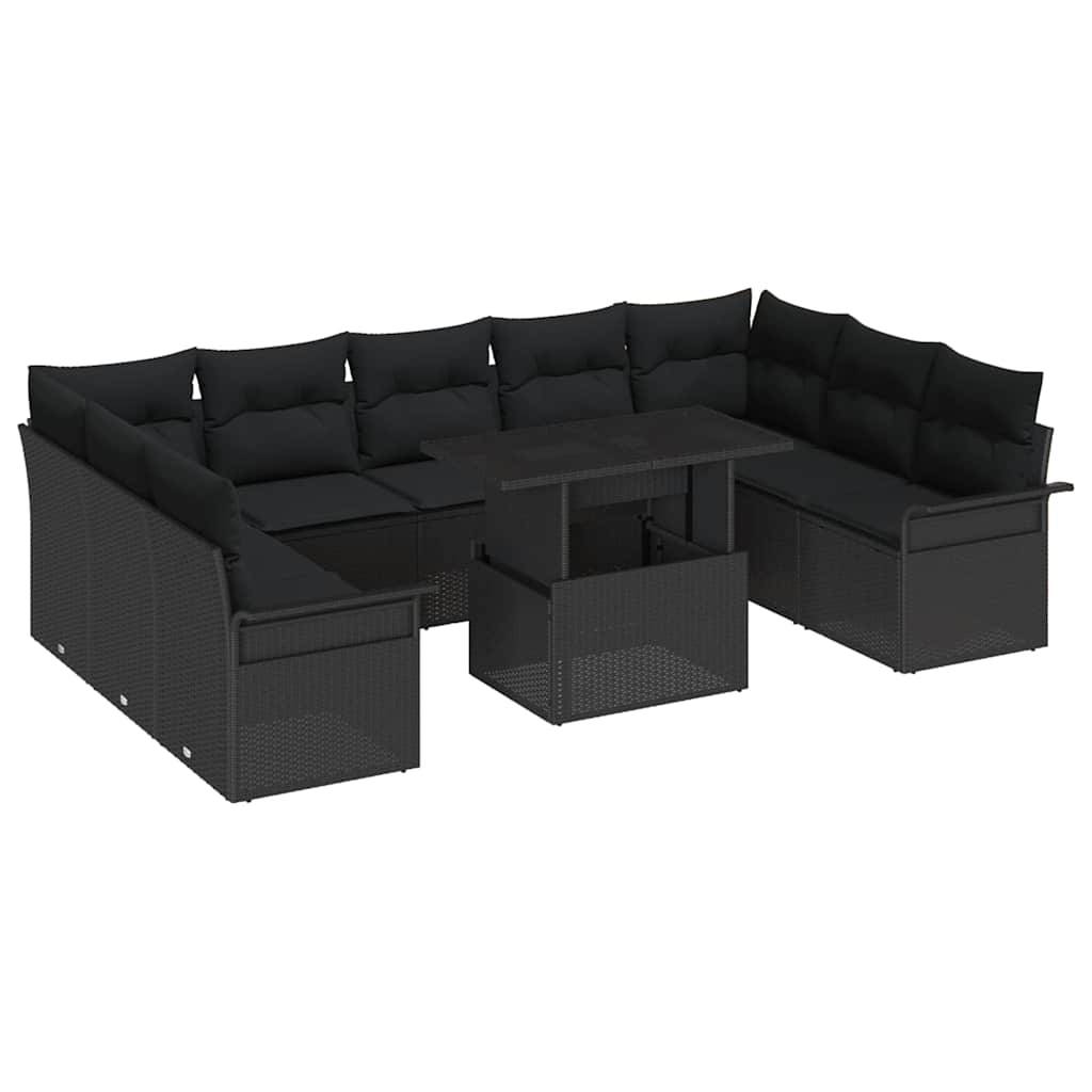 Vidaxl - Ensemble de canapé de jardin 10 pcs Noir Poly rotin vidaXL 3348349 - Image 2