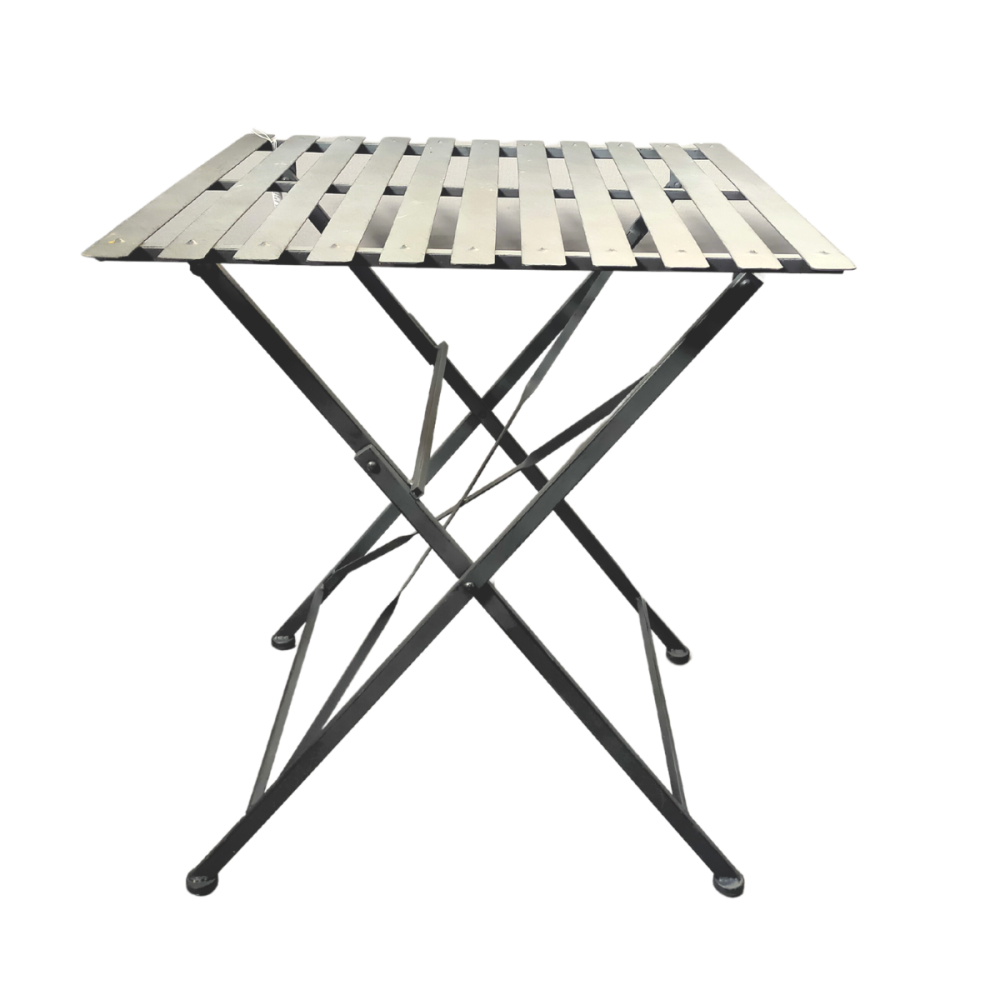 ~ Table en métal grise 60 x 60 x 70 cm Chemin de campagne - Image 1