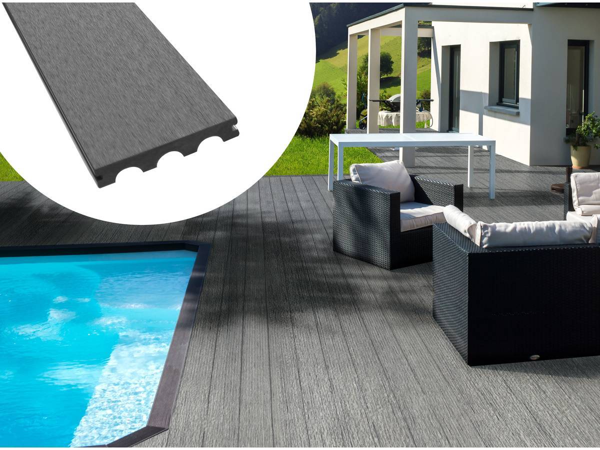 Habitat Et Jardin - Pack 5 M² - Lames De Terrasse Composite Pleines - Gris -habitat Et Jardin