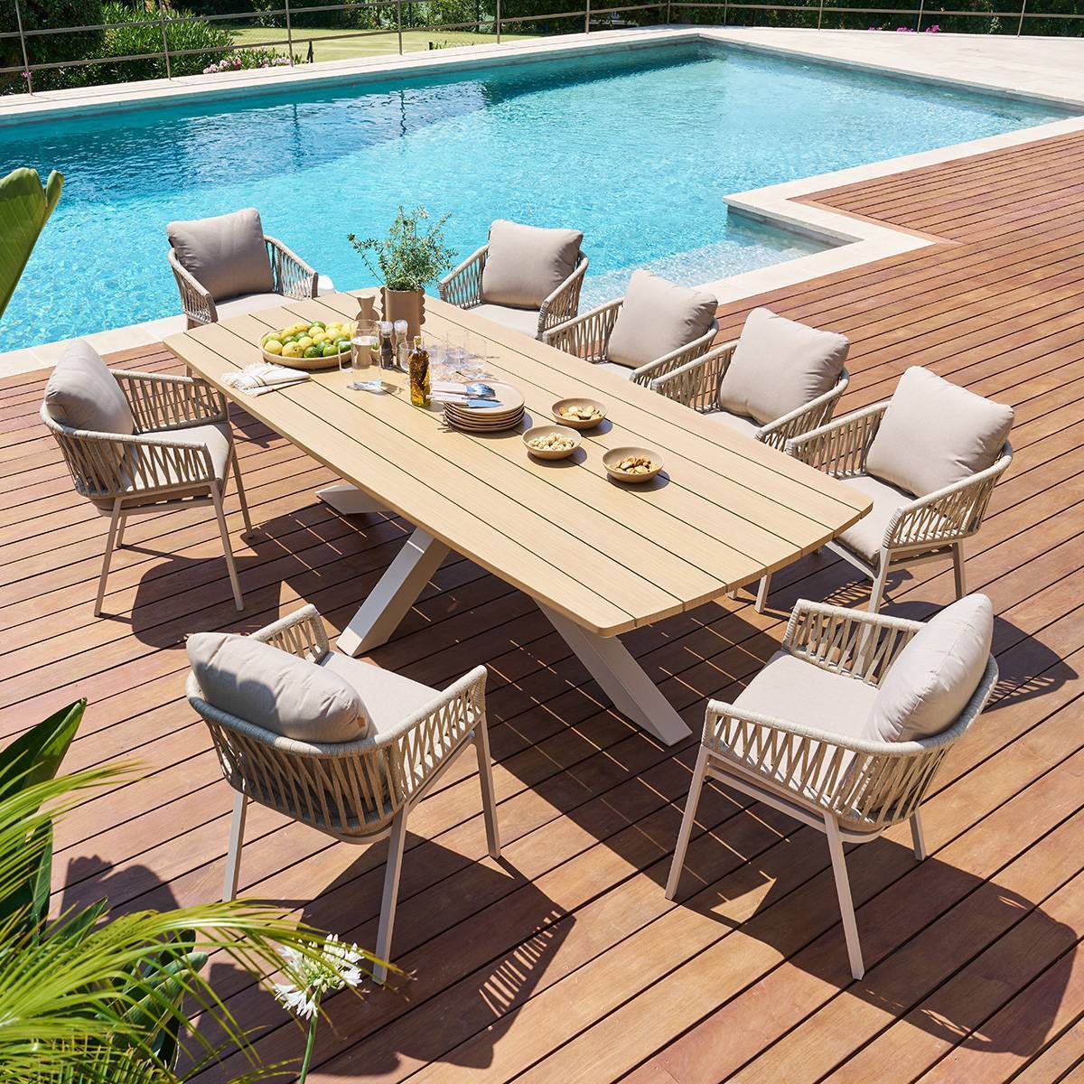 Hesperide - Table de jardin 10 places Oraclion marron - Hespéride