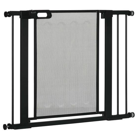 Barrière de sécurité acier pour chiens fermeture automatique 75-103cm noir - ComfortXL Outdoor Living - Image 2