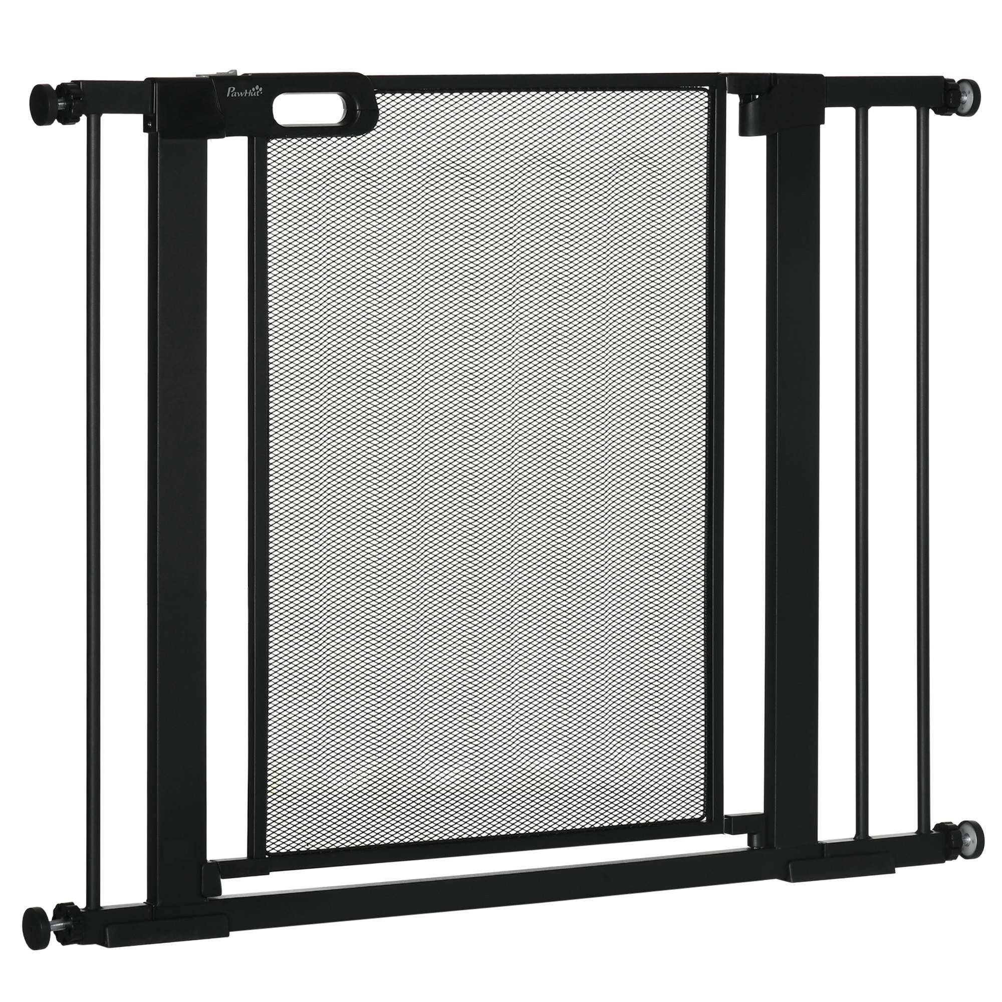 Barrière de sécurité acier pour chiens fermeture automatique 75-103cm noir - ComfortXL Outdoor Living - Image 2
