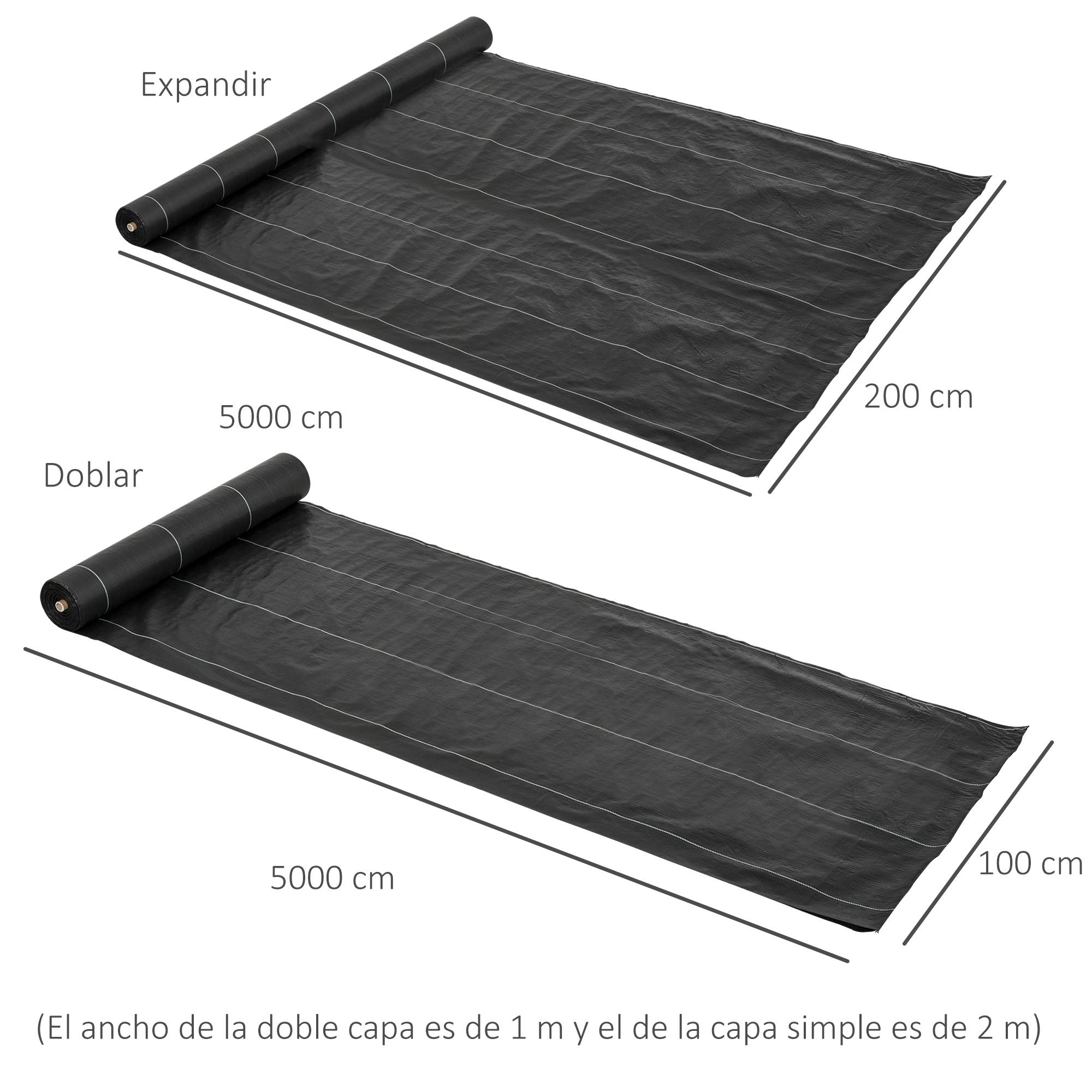 ComfortXL - Toile de paillage polypropylène 2 x 50 m noire pour jardin anti-mauvaises herbes - ComfortXL Outdoor Living - Image 5