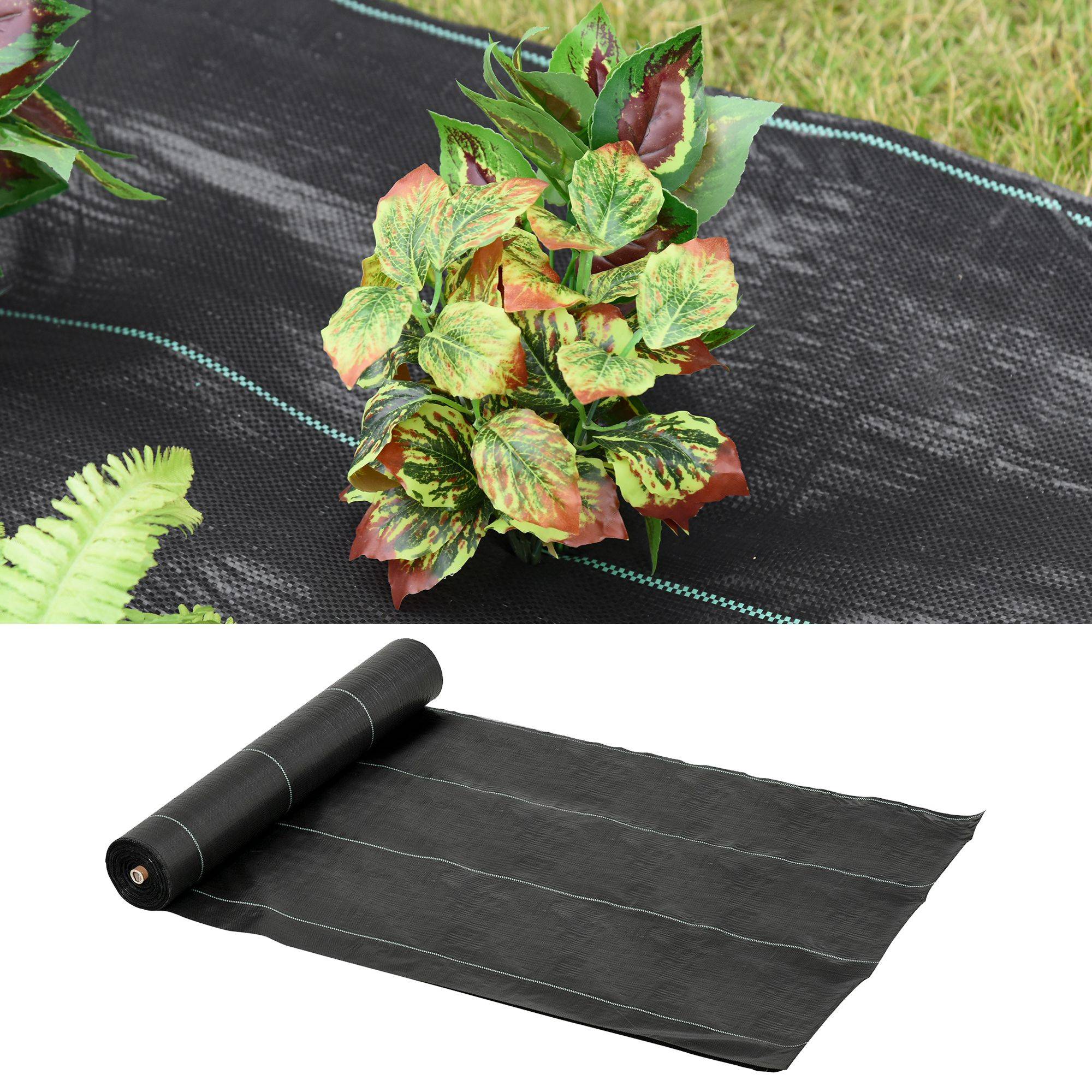 ComfortXL - Toile de paillage polypropylène 2 x 50 m noire pour jardin anti-mauvaises herbes - ComfortXL Outdoor Living - Image 3