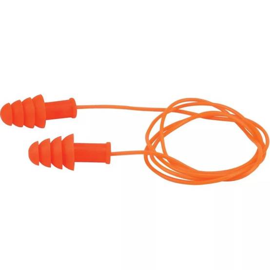 Bouchons d'oreille anti-bruit réutilisables avec cordelette PIP SNR33 dB Orange Unique - Image 1