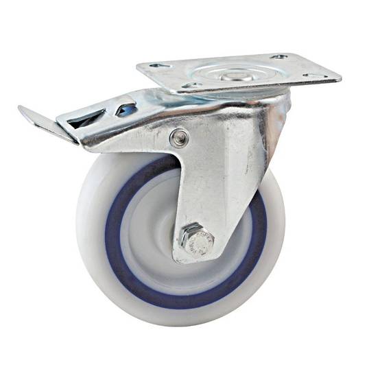 Roulette saturne grise 125mm pivotante à frein - AVL - 594843O