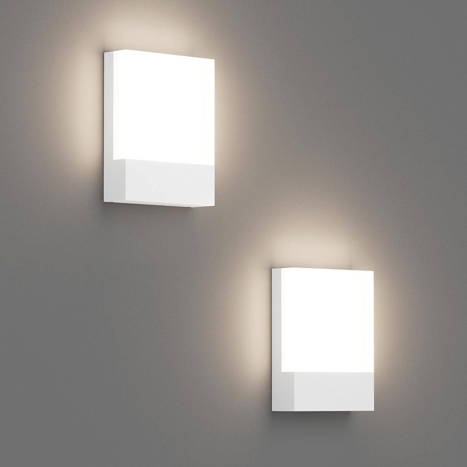 8 in 1 - Lot de 2 24W Lampe Murale LED Intérieur Extérieur IP65 Aluminium 1500Lumen pour Entrée Couloir Escaliers Blanc Neutre 4500K - Image 1