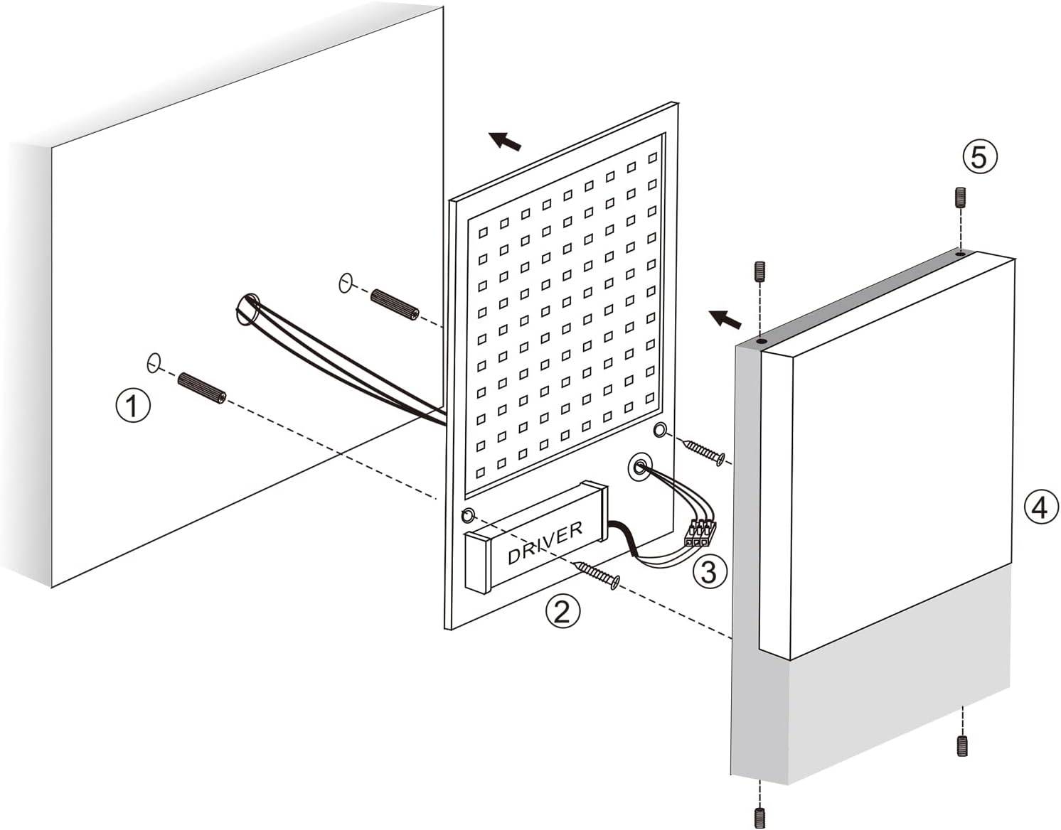 8 in 1 - Lot de 2 24W Lampe Murale LED Intérieur Extérieur IP65 Aluminium 1500Lumen pour Entrée Couloir Escaliers Blanc Neutre 4500K - Image 5