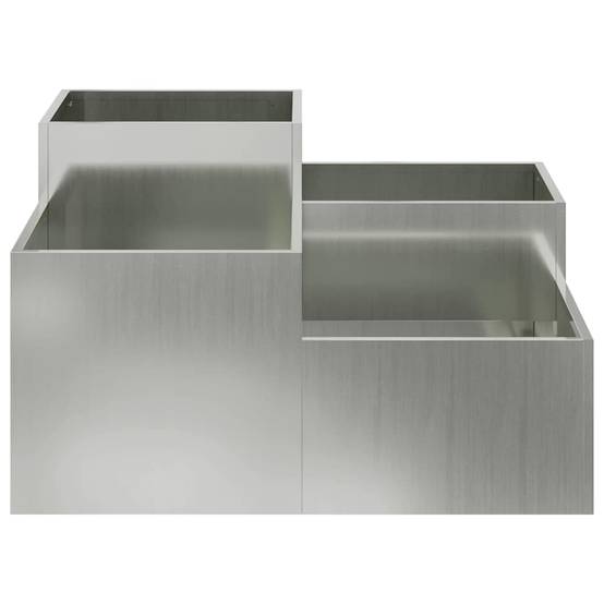 Cache-pot | Bac à fleurs de jardin Argent 100 x 100 x 48 cm Acier galvanisé - Image 7