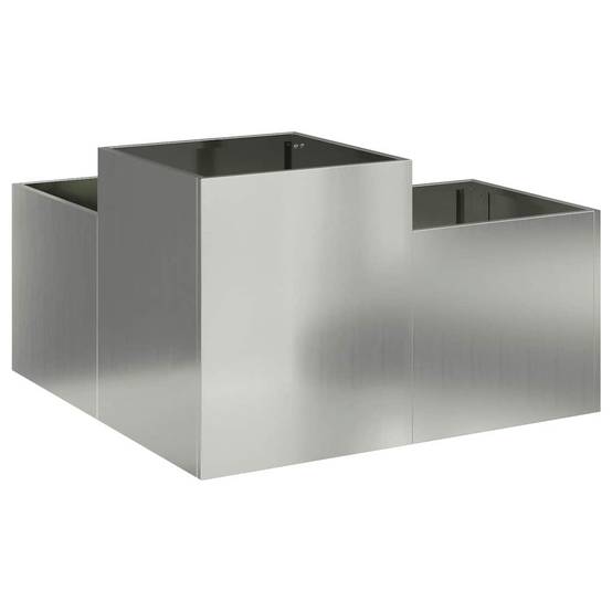 Cache-pot | Bac à fleurs de jardin Argent 100 x 100 x 48 cm Acier galvanisé - Image 5
