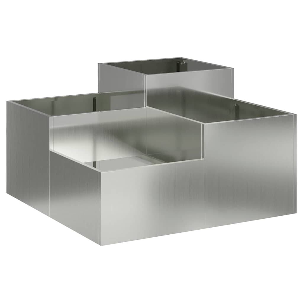 Cache-pot | Bac à fleurs de jardin Argent 100 x 100 x 48 cm Acier galvanisé - Image 1
