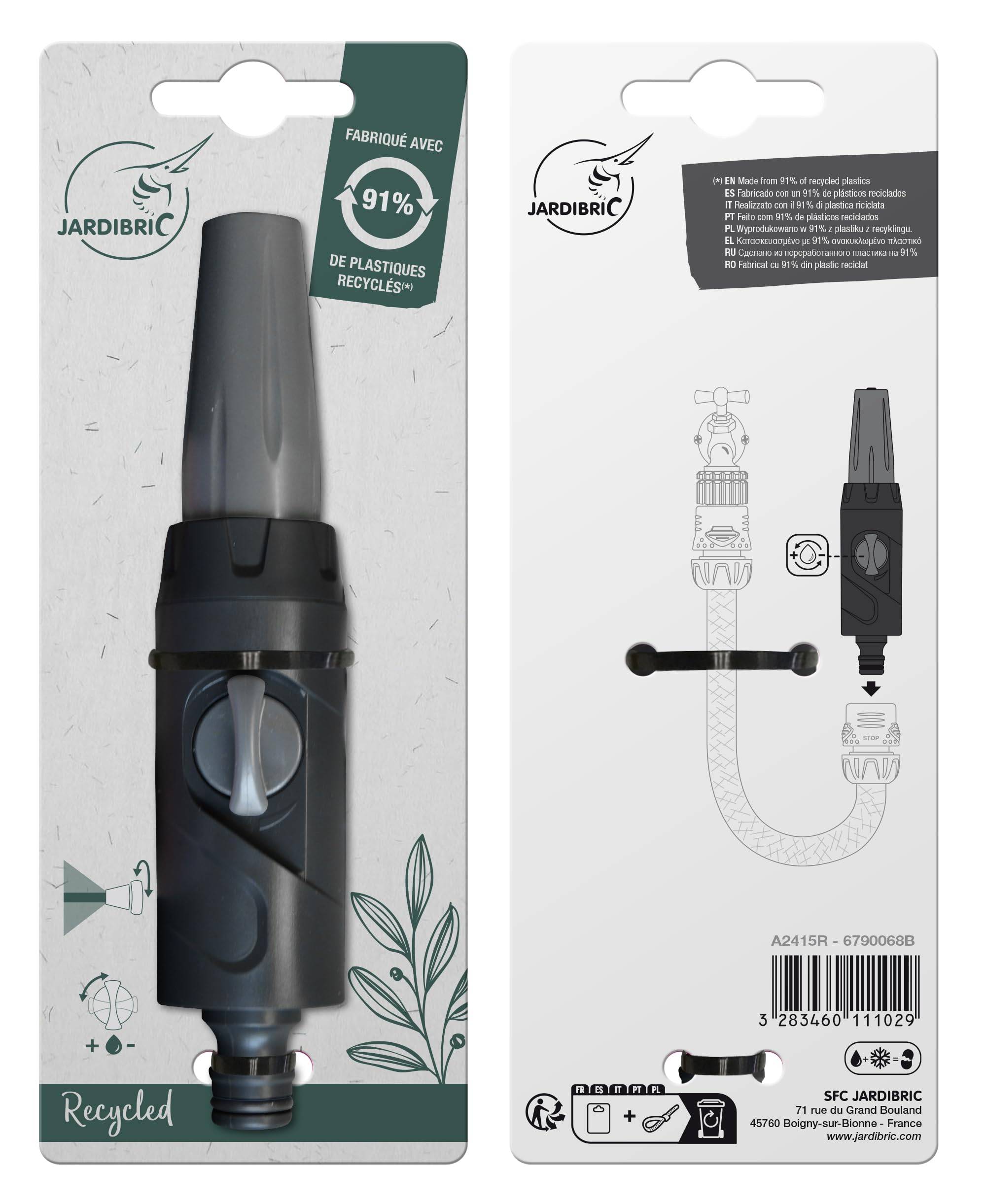Jardibric - Jardibric - Lance Arrosage avec Vannette - Lance Eau Jardin Plastique Recyclé 91% Débit Réglable - Image 2
