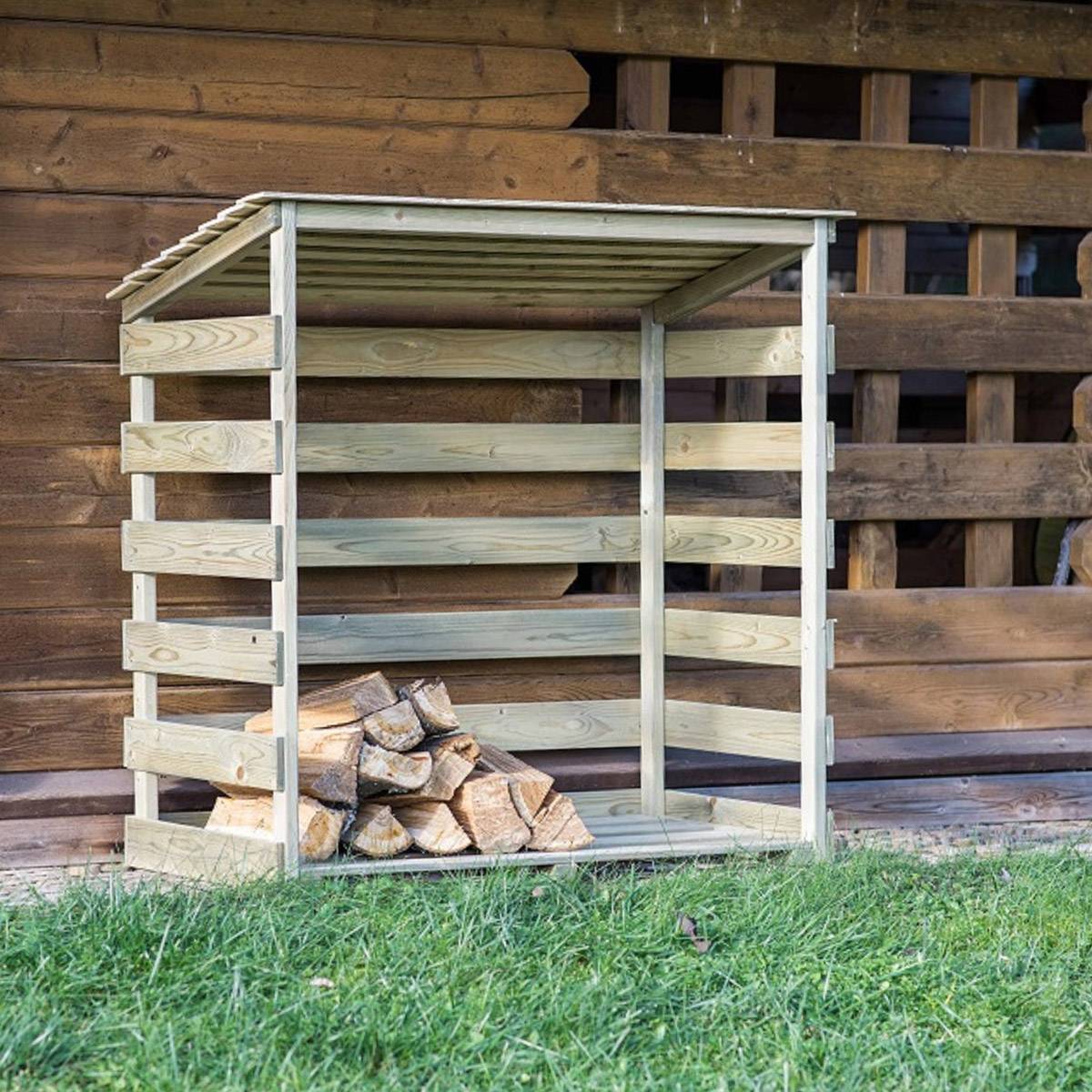 Abri bûches en bois Megève - 0,7 stère - Cémonjardin - Image 1