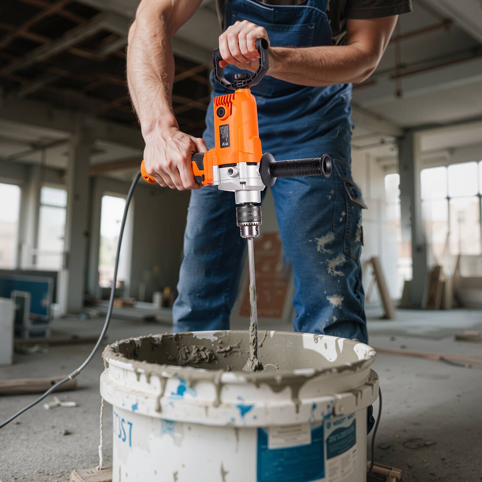 Vevor - VEVOR Malaxeur de Mortier Perceuse Visseuse Filaire 0-750 tr/min 16 mm Peinture - Image 8