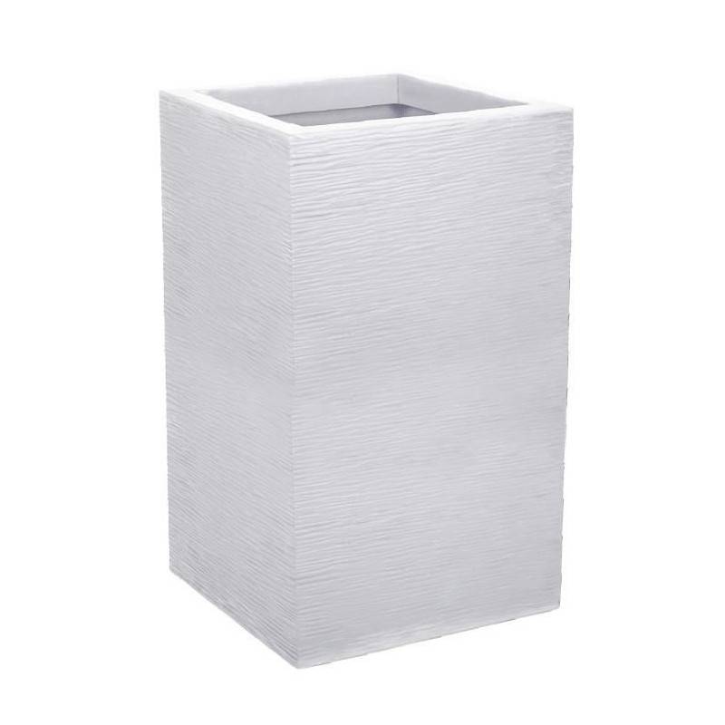 EDA Plastiques - Eda Bac A Fleurs Carré Haut Graphit Up - 36 L - 29,5 X 29,5 Cm X 49,5 Cm - Blanc Cérusé - Image 1