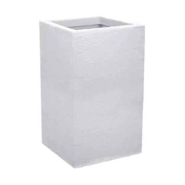EDA Plastiques - Eda Bac A Fleurs Carré Haut Graphit Up - 36 L - 29,5 X 29,5 Cm X 49,5 Cm - Blanc Cérusé - Image 2
