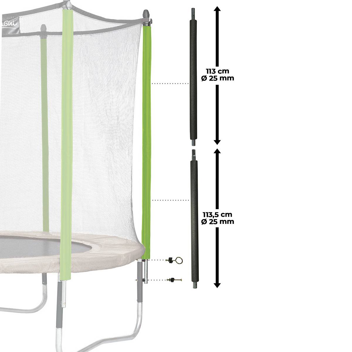Kangui - Poteau de filet trampoline Ø25 mm Jumpi - Hauteur filet 180 cm Kangui - Image 3