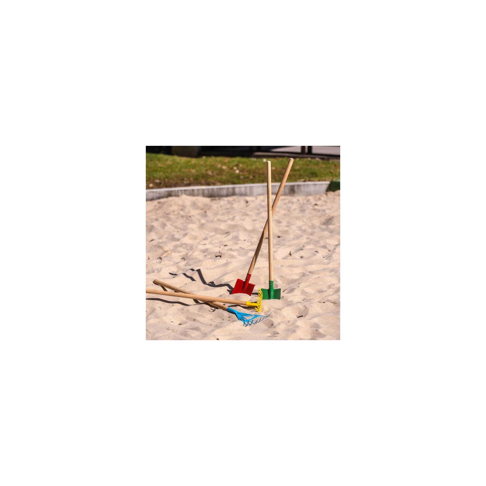 Jouet de plage - Pelle ronde pour enfant - Vert - Manche en bois - Image 4