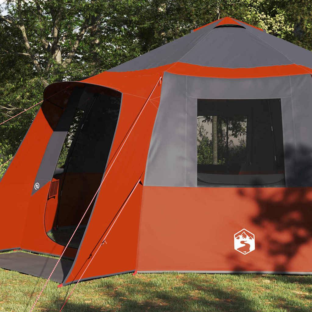 Abri de Camping Familial Type Cabane Polyester Résistant au Vent et Pluie Gris Orange 500x500x294 cm – ComfortXL Outdoor Living - Image 3