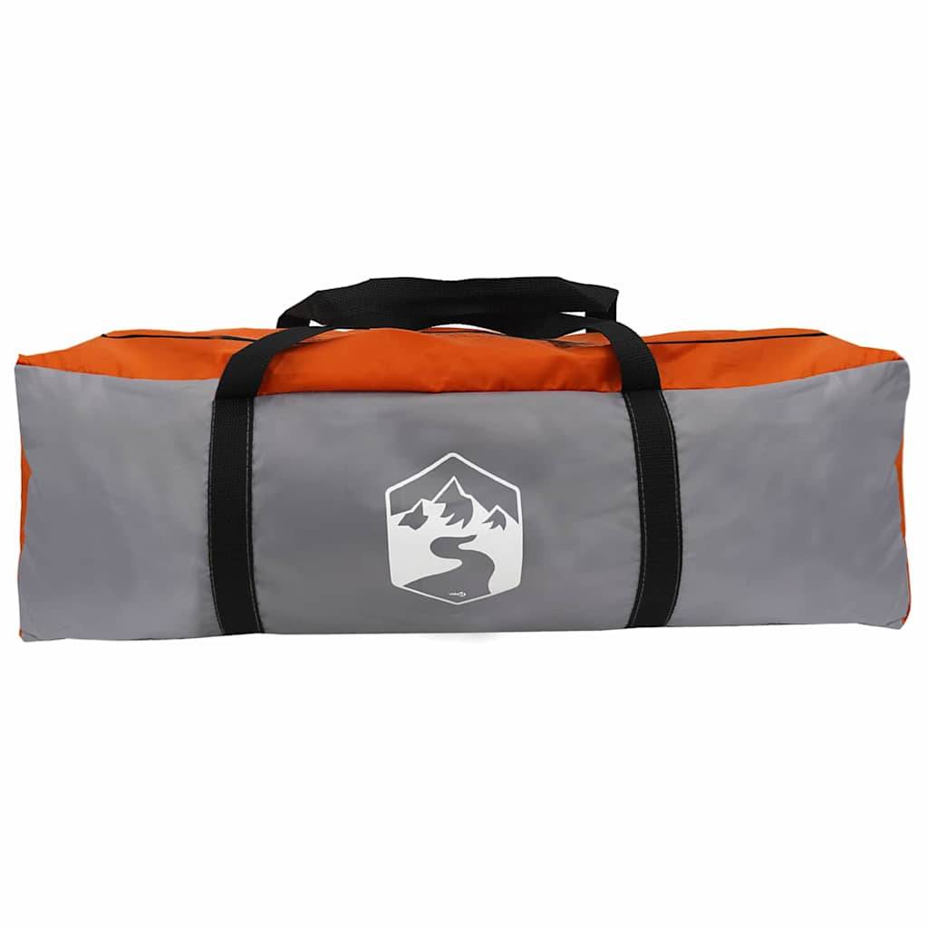 Abri de Camping Familial Type Cabane Polyester Résistant au Vent et Pluie Gris Orange 500x500x294 cm – ComfortXL Outdoor Living - Image 8