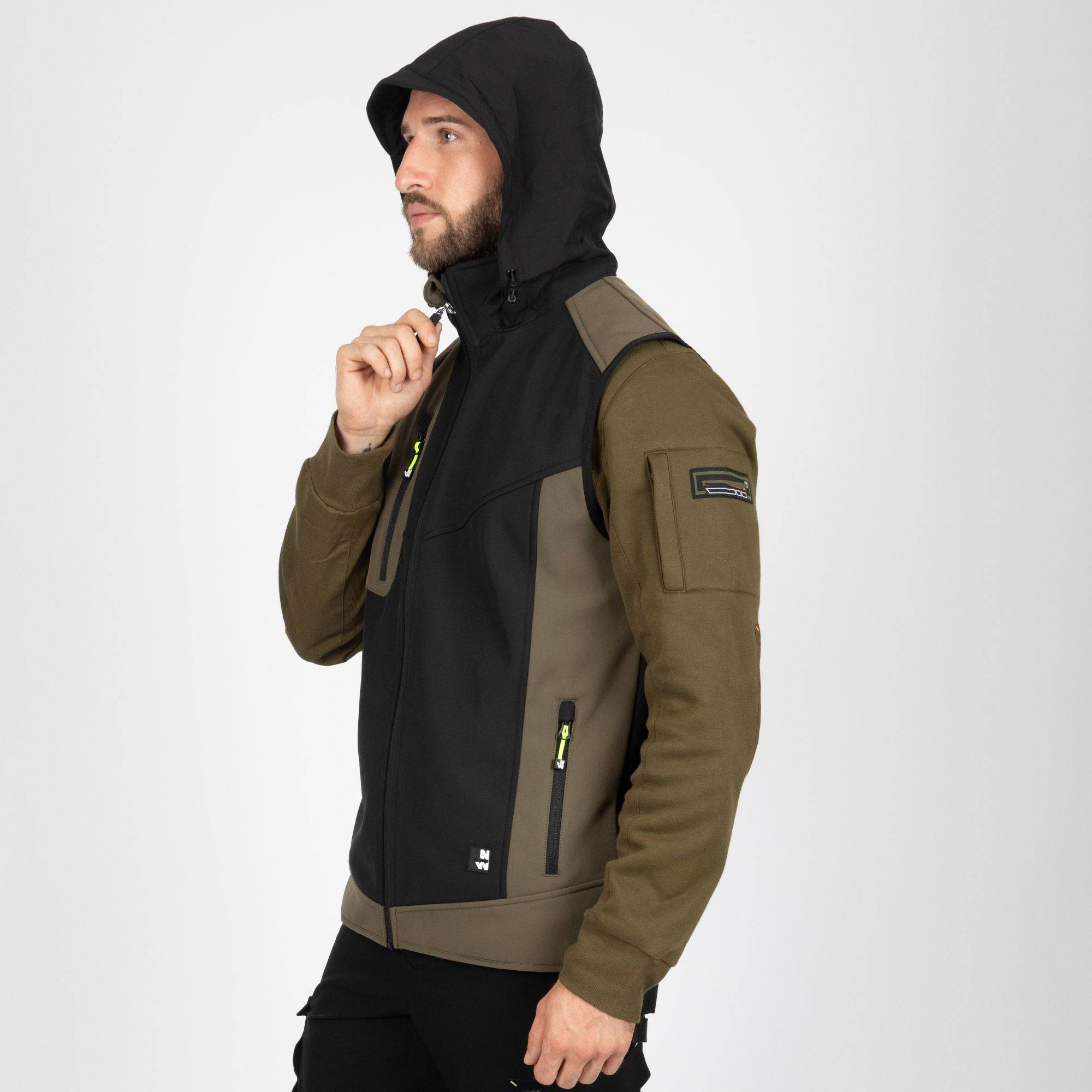 Nineworths - FABIO - GILET SANS MANCHES DE TRAVAIL - 1064 | Noir / Kaki - Image 1