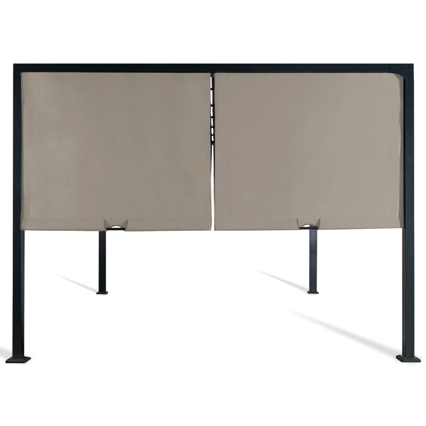 Pergola coulissante 2 pans 3x4 M belvédère de jardin toile taupe - Image 5