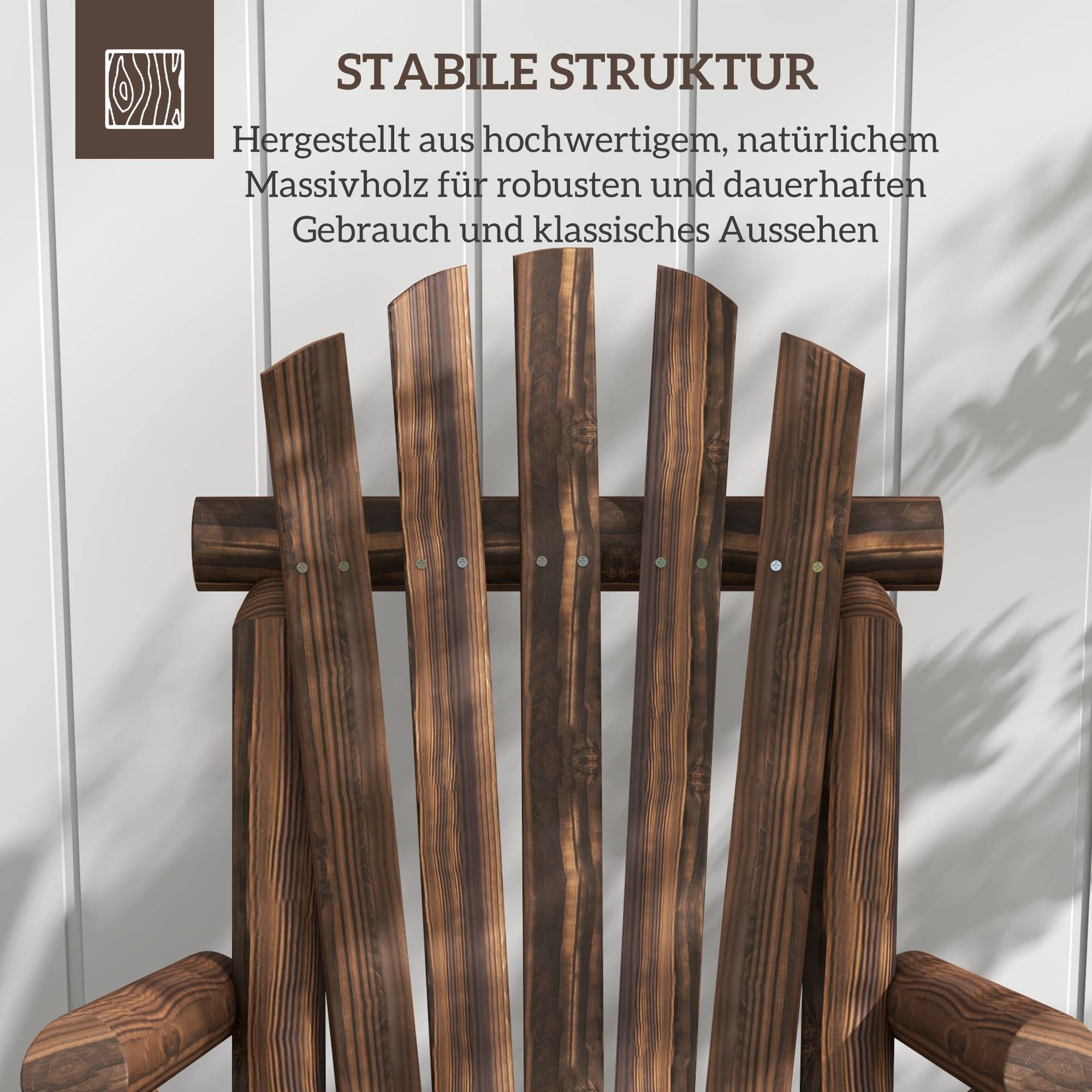 ComfortXL - Fauteuil Adirondack bois sapin jardin terrasse dossier ergonomique brun foncé 83x68cm - ComfortXL Outdoor Living - Image 4