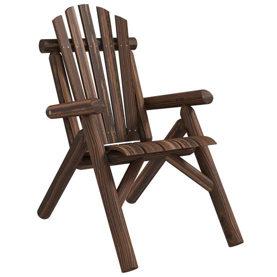ComfortXL - Fauteuil Adirondack bois sapin jardin terrasse dossier ergonomique brun foncé 83x68cm - ComfortXL Outdoor Living - Image 2